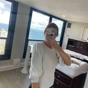 White Puffy Sleeve Top